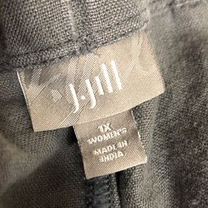 J Jill Linen Gray Pull On Pants Soft Comfy Washable Sz 1X